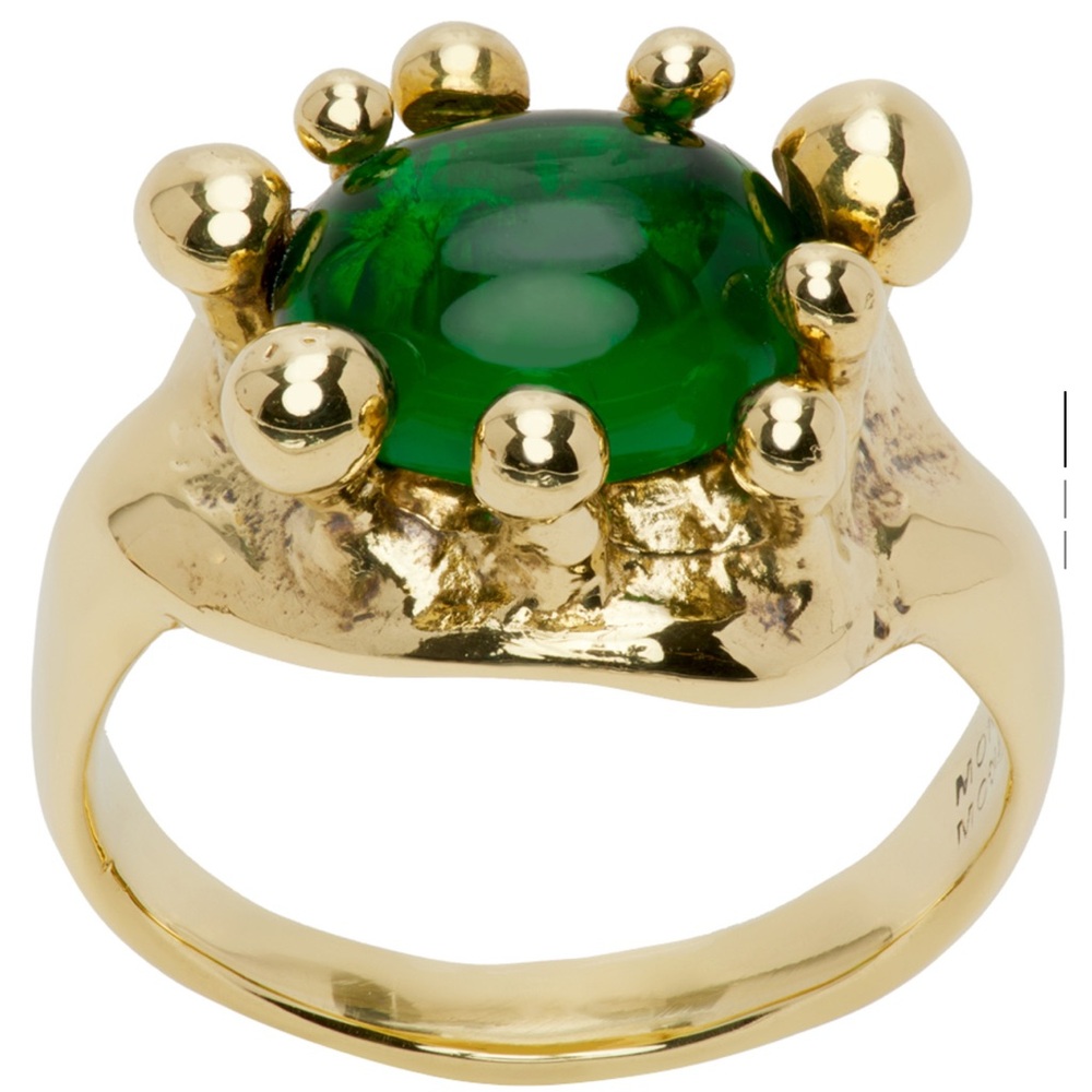Mondo Mondo Gold & Green Atrium Ring, Size 8, worn twice, perfect condition